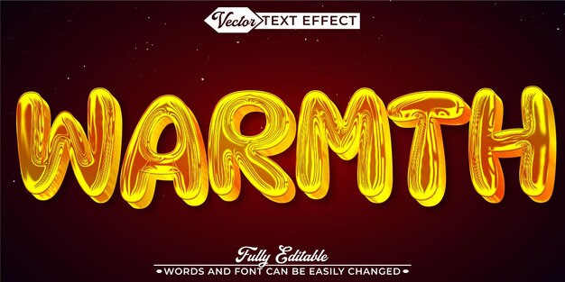 Warmth Vector Editable Text Effect Template