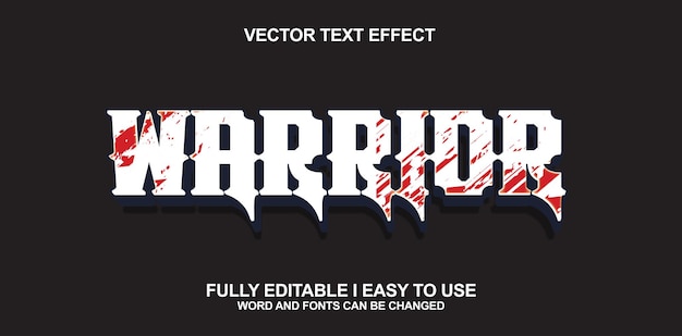Warrior Editable Font Text Effect