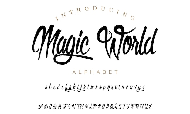 Vector wasteland estilo de pincel vectorial fuente alfabeto tipografía tipo de letra muestras globales