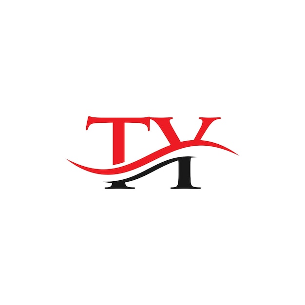 Water Wave TY Logo Vector Swoosh Letter TY Logo Design para identidad empresarial y empresarial