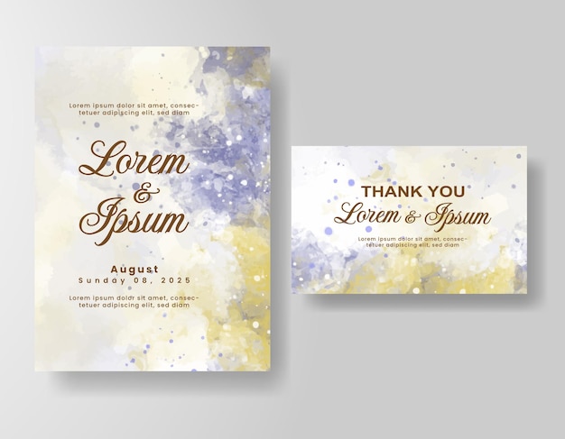 watercolor wedding invitation card