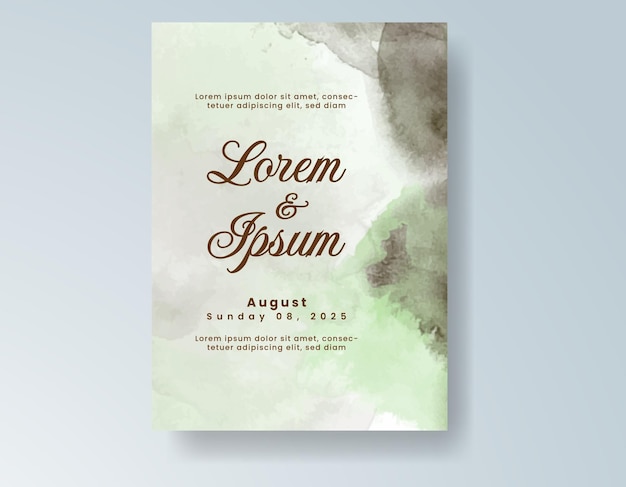 Watercolor wedding invitation card