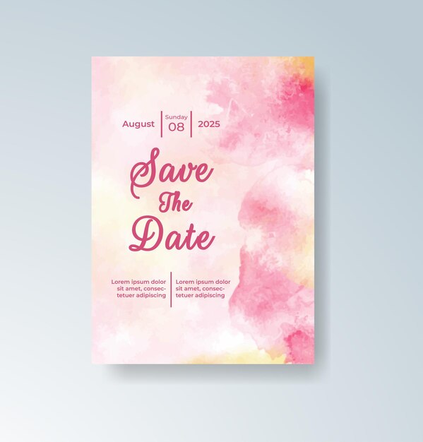 Watercolor Wedding Save the Date Invitation