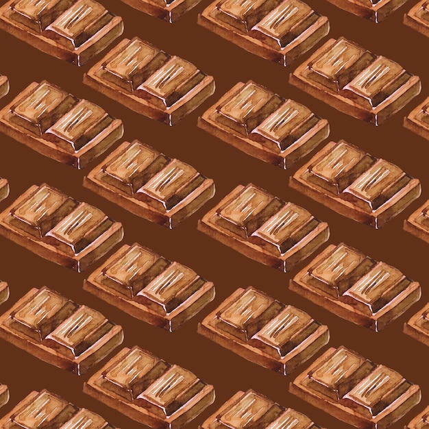 watercoor chocolate de patrones sin fisuras