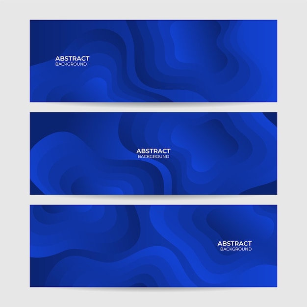 Wave Bloob Fondo de diseño de banner ancho geométrico abstracto azul