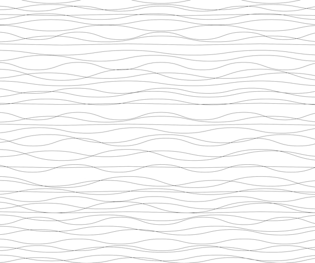 Wave simple sin costuras línea ondulada patrón suave diseño web blanco y negro tarjeta de felicitación textil fondo tecnológico Eps 10 ilustración vectorial