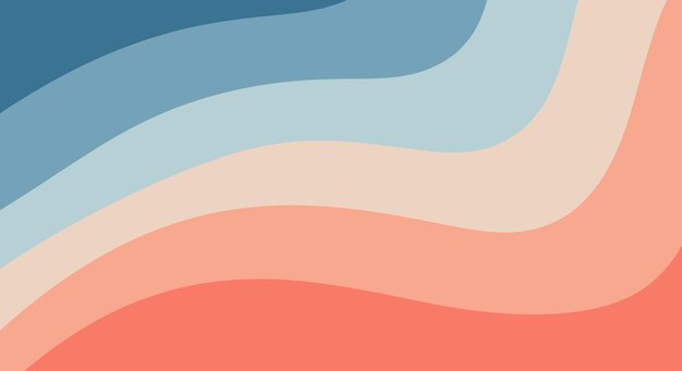 Wavy pastel background shows a smooth gradient from blue to coral