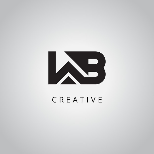 WB W moderno alfabeto creativo modelo de icona vectorial de diseño de logotipo de la compañía