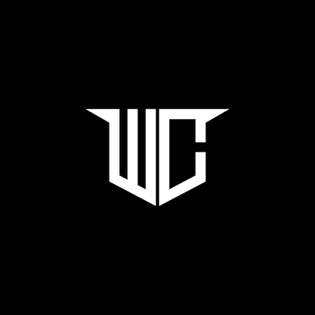 WC Logotipo de construcción moderna con diseño simétrico