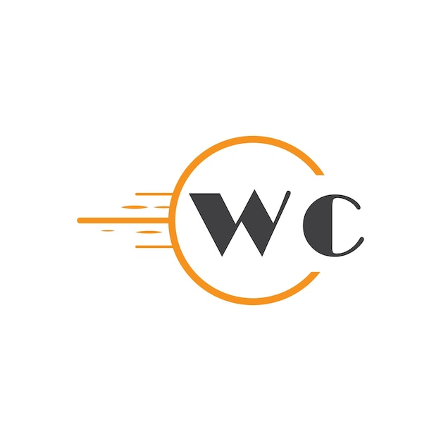wc logotipo inicial de monograma con diseño de estilo de círculo