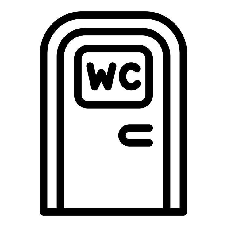 Vector wc puerta icono contorno vector habitación femenina baño baño
