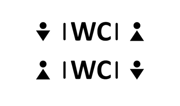 WC simple icono negro Ilustración de concepto aislado de baño en estilo plano
