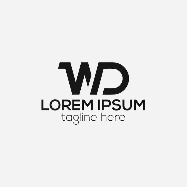 wd dw letra monograma moderno diseño de logotipo plantilla de vector aislado