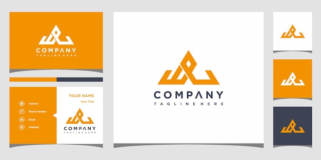 We diseño de logotipo con plantilla de tarjeta de visita Vector Premium