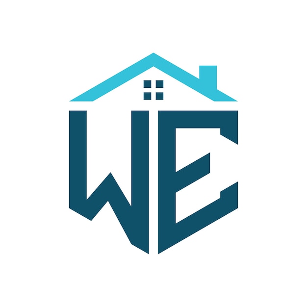 WE House Logo Design Template Letter WE Logo para la construcción de bienes raíces o cualquier negocio relacionado con la casa