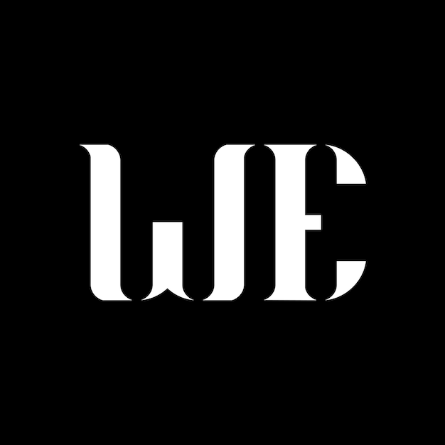 WE W E diseño de la letra del logotipo Letra inicial WE círculo vinculado monograma en mayúsculas logotipo color blanco WE logotipo W E diseño WE WE