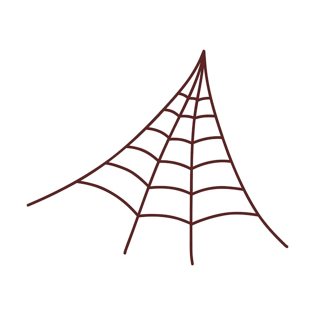 Web araña telaraña Elemento de Halloween Concepto de truco o trato Ilustración vectorial en estilo dibujado a mano