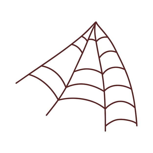 Web araña telaraña Elemento de Halloween Concepto de truco o trato Ilustración vectorial en estilo dibujado a mano