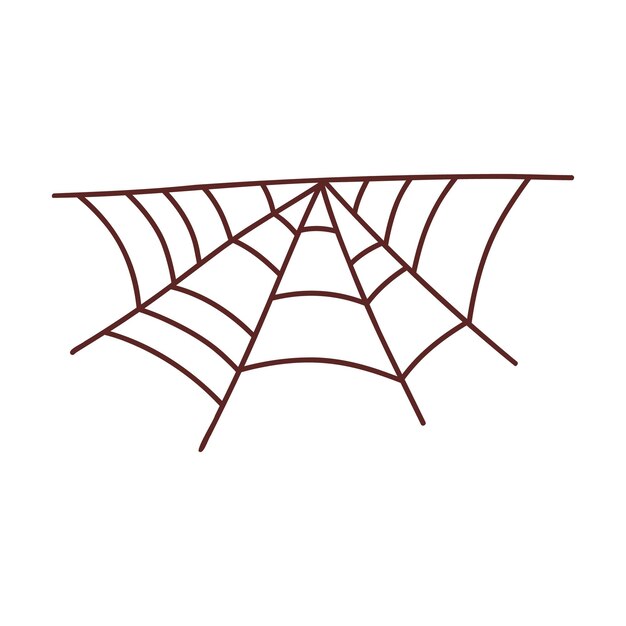 Web araña telaraña Elemento de Halloween Concepto de truco o trato Ilustración vectorial en estilo dibujado a mano