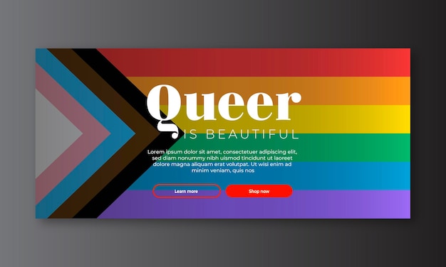 Web Banner Queer es hermoso LGBTQI