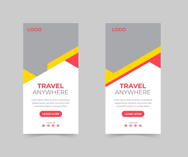 Web Banner y Webtemplate landing page para viajar