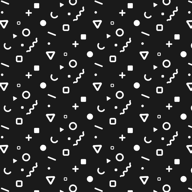 Web Formas geométricas monocromáticas en estilo hipster Textura vectorial plana de formas geométrica