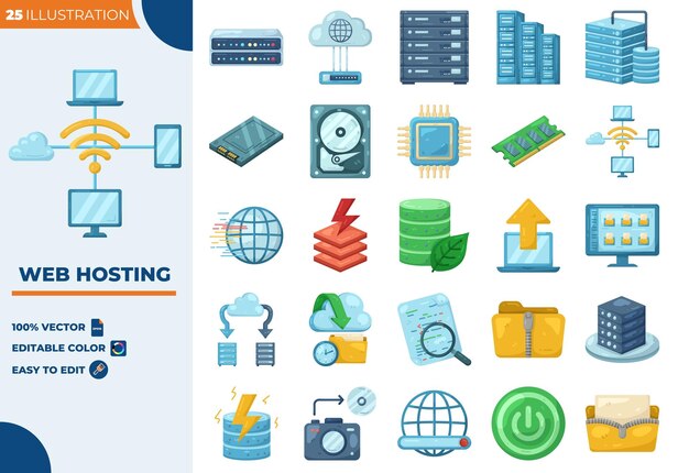 web hosting server network database domain icon cyberspace computing website firewall net