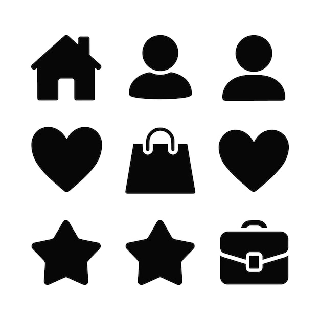 Web Icon Set Iconos vectoriales para sitios web y profesionales de negocios en varios escenarios de trabajo
