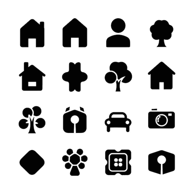 Web Icon Set Iconos vectoriales para sitios web y profesionales de negocios en varios escenarios de trabajo