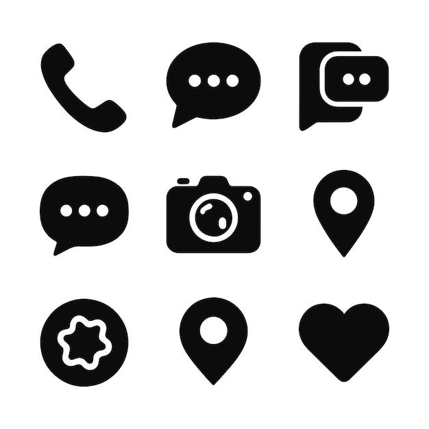 Web Icon Set Iconos vectoriales para sitios web y profesionales de negocios en varios escenarios de trabajo