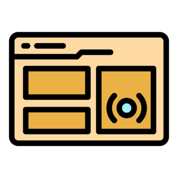 Web inteligente haga clic en el icono del contorno vectorial aplicación de teléfono botón del dedo color plano
