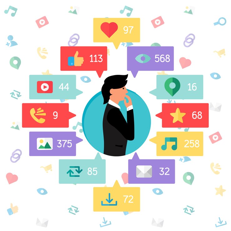 Vector web life of business man de blog