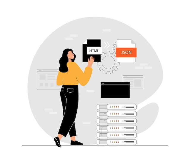 Web scraping concept Technology for collecting data from web pages Extracting content and data fro
