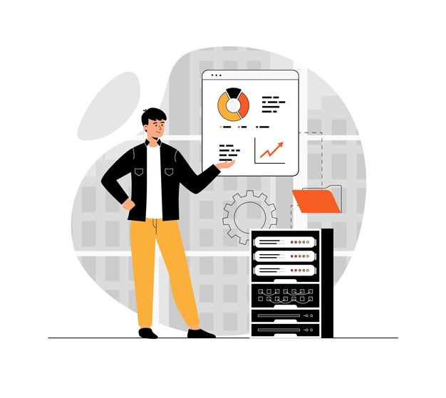 Web scraping concept Technology for collecting data from web pages Extracting content and data fro