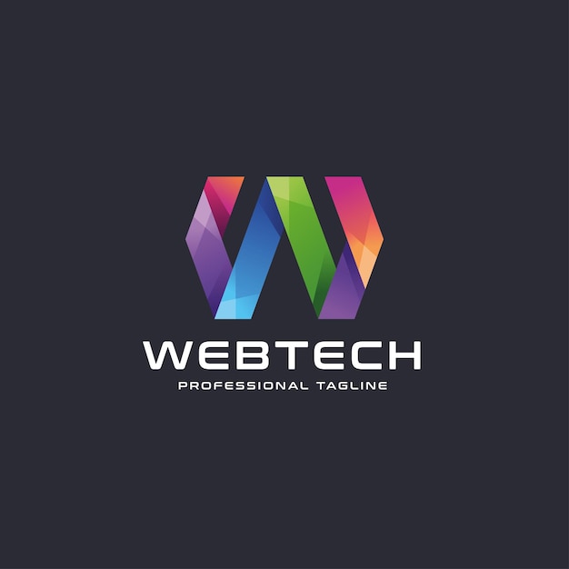 Web Tecnología Letra W Logotipo