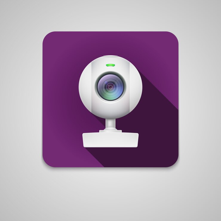 Vector webcam de plástico blanco.