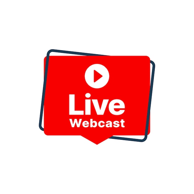 Webcast en vivo o ícono de seminario web de capacitación en línea