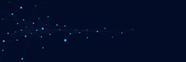 Website header and banner with connecting dots and lines Abstract global network connection