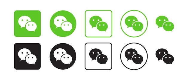 WeChat vector logo conjunto de iconos ilustración vectorial