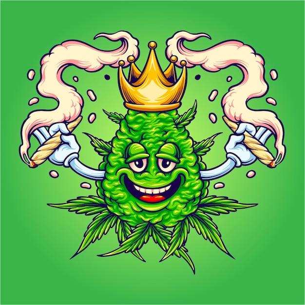 Weed crown joint smoking cannabis vector ilustraciones para su trabajo logotipo mercancía camisetas pegatinas y diseños de etiquetas carteles tarjetas de felicitación publicidad empresa comercial o marcas