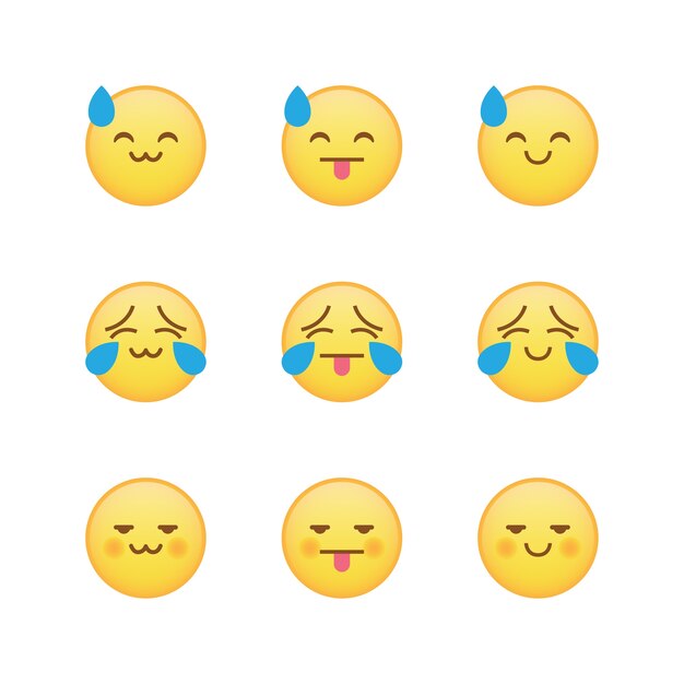 Vector weird combination emoji emoticon set