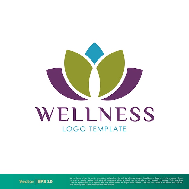 Wellness Lotus Icon Vector Logo Plantilla Ilustración Diseño Vector EPS 10