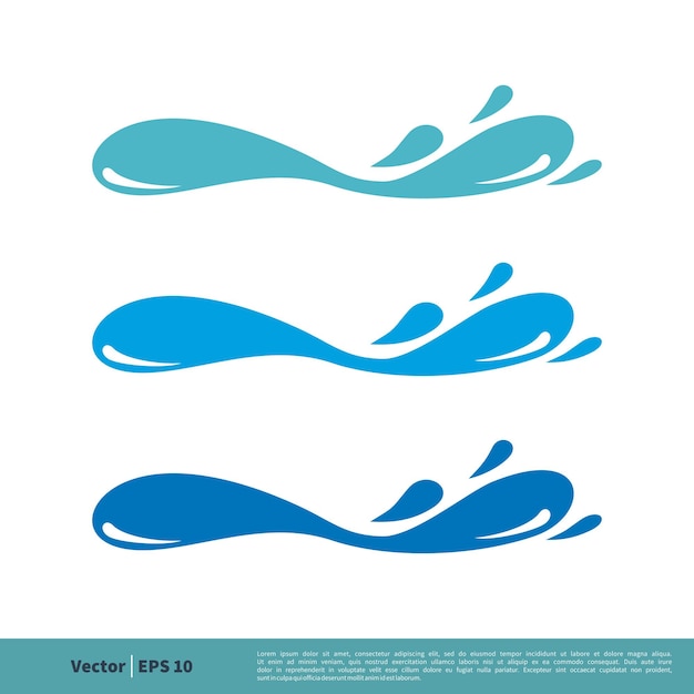 Wet splash water icon vector logo plantilla ilustración diseño vector eps 10