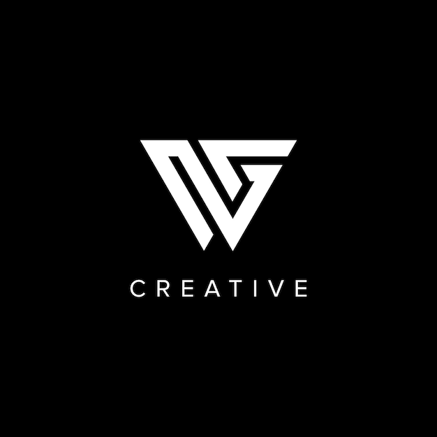 WG Alfabeto Diseño del logotipo de la letra Símbolo vectorial inicial