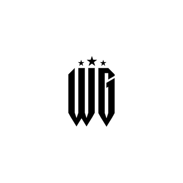 Vector wg monograma diseño del logotipo letra texto nombre símbolo monocromo logotipo alfabeto carácter logotipo simple