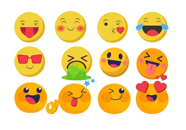 whatapp emoji establecer diseño vectorial