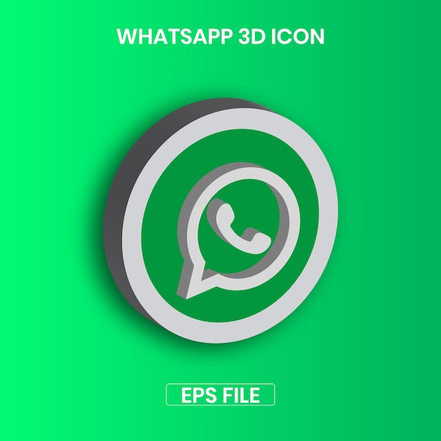 Vector whatsapp 3d icono de redes sociales