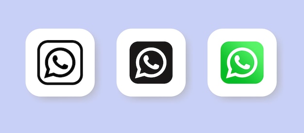 Vector whatsapp diferentes estilos color logotipo de whatsapp iconos vectoriales redes sociales y logotipos de redes sociales