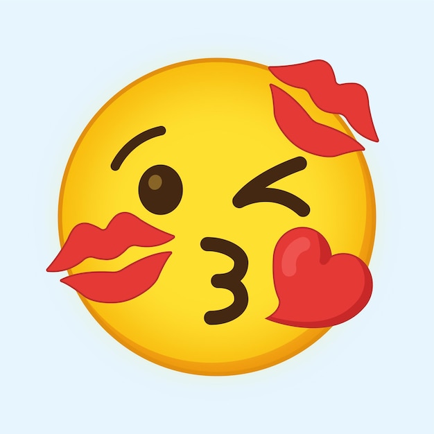 Vector whatsapp sonrisa emoji beso corazon