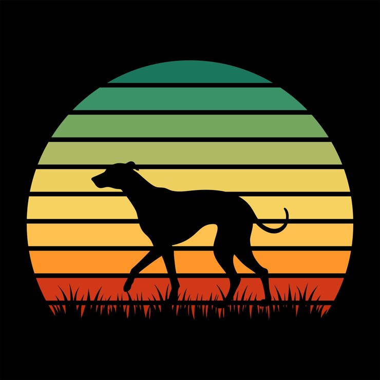 Vector whippet retro vector whippet vector de diseño de camisetas retro